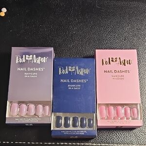 Red Aspen Nail Dashes - Pink, Blue, and Purple Press-On Nails